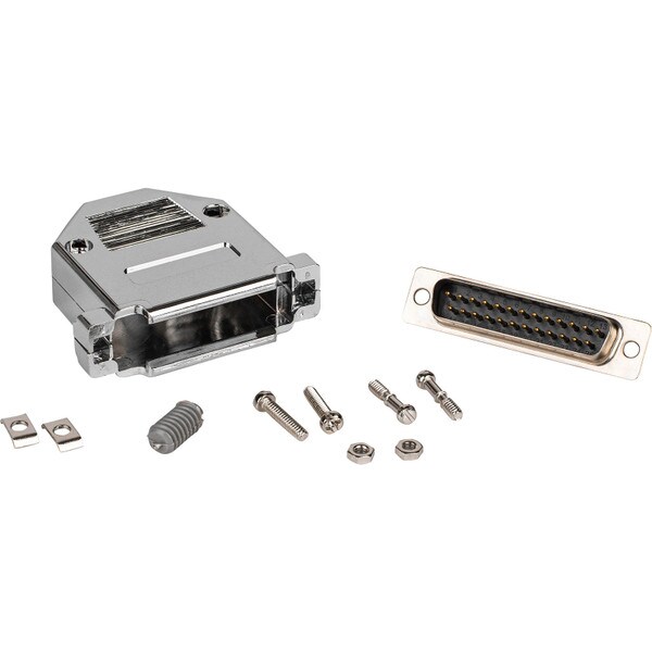 Main product image for DB25 Male Solder Type Connector with Metalized Plastic Hood and Gold Plated Pins Kit090-525